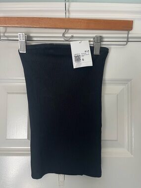 Forever 21 Black Ribbed Knit Strapless Top Size Small